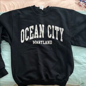 Jerzees Black Crewneck Sweater - Ocean City Maryland